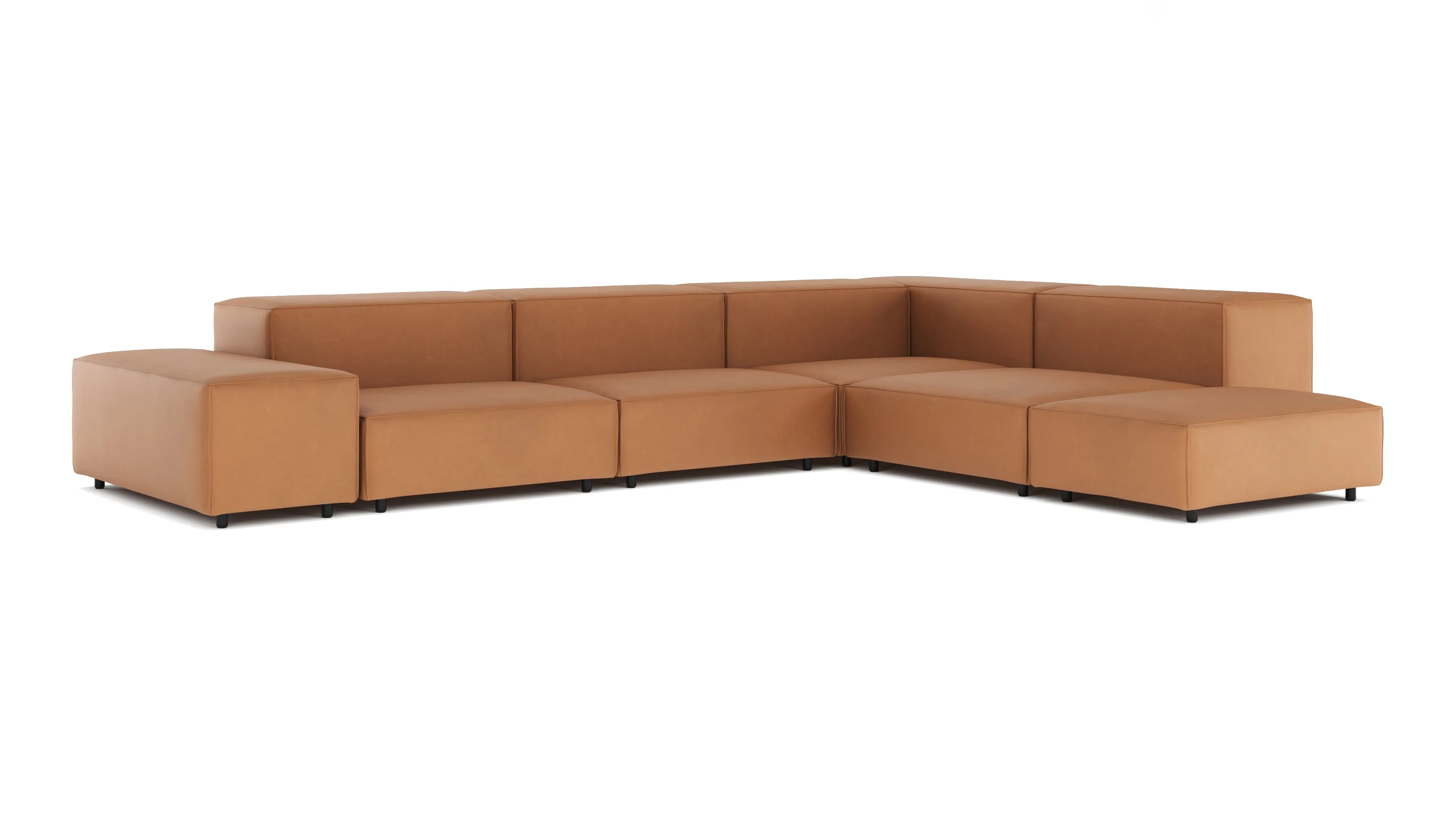 Extrasoft - Extrasoft Sectional Sofa, Right Corner, Tan Vegan Leather