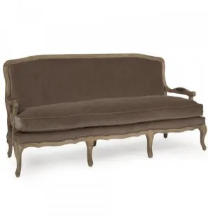 French Brown Velvet Sofa