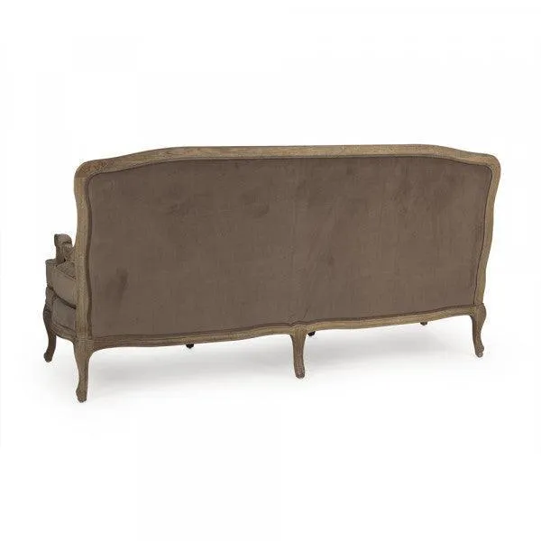 French Brown Velvet Sofa