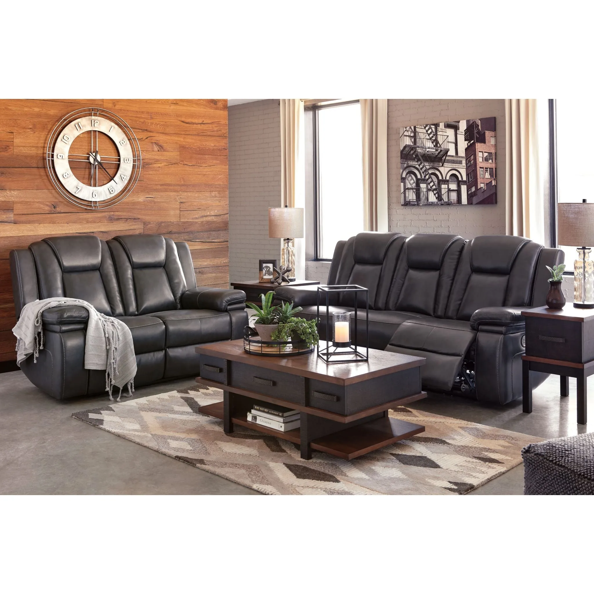 Garristown- EXCLUSIVE Power Reclining Sofa with Adjustable Headrest