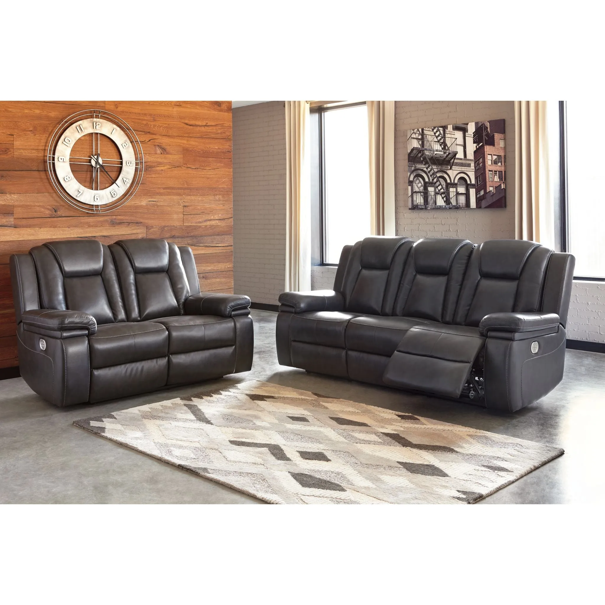 Garristown- EXCLUSIVE Power Reclining Sofa with Adjustable Headrest