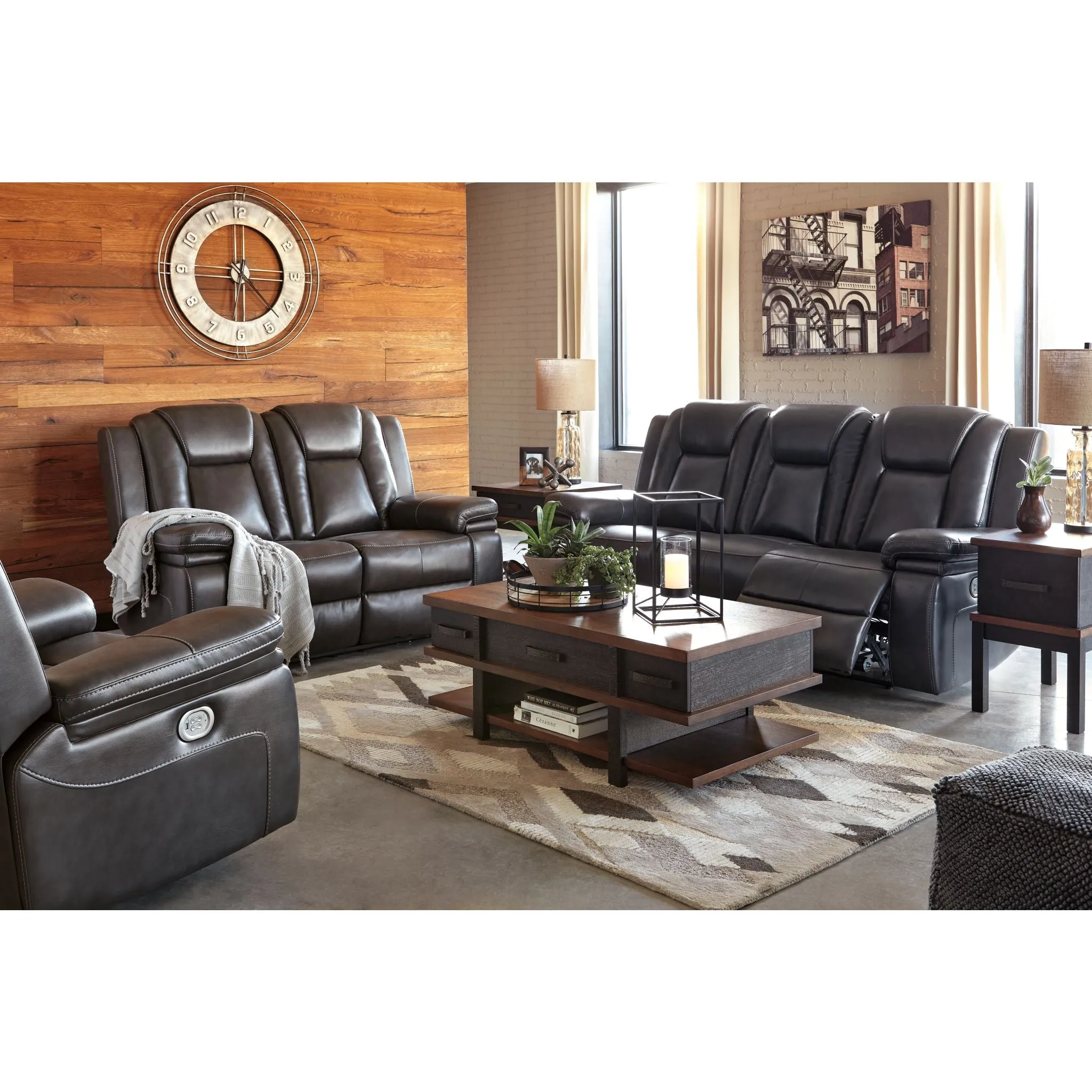 Garristown- EXCLUSIVE Power Reclining Sofa with Adjustable Headrest