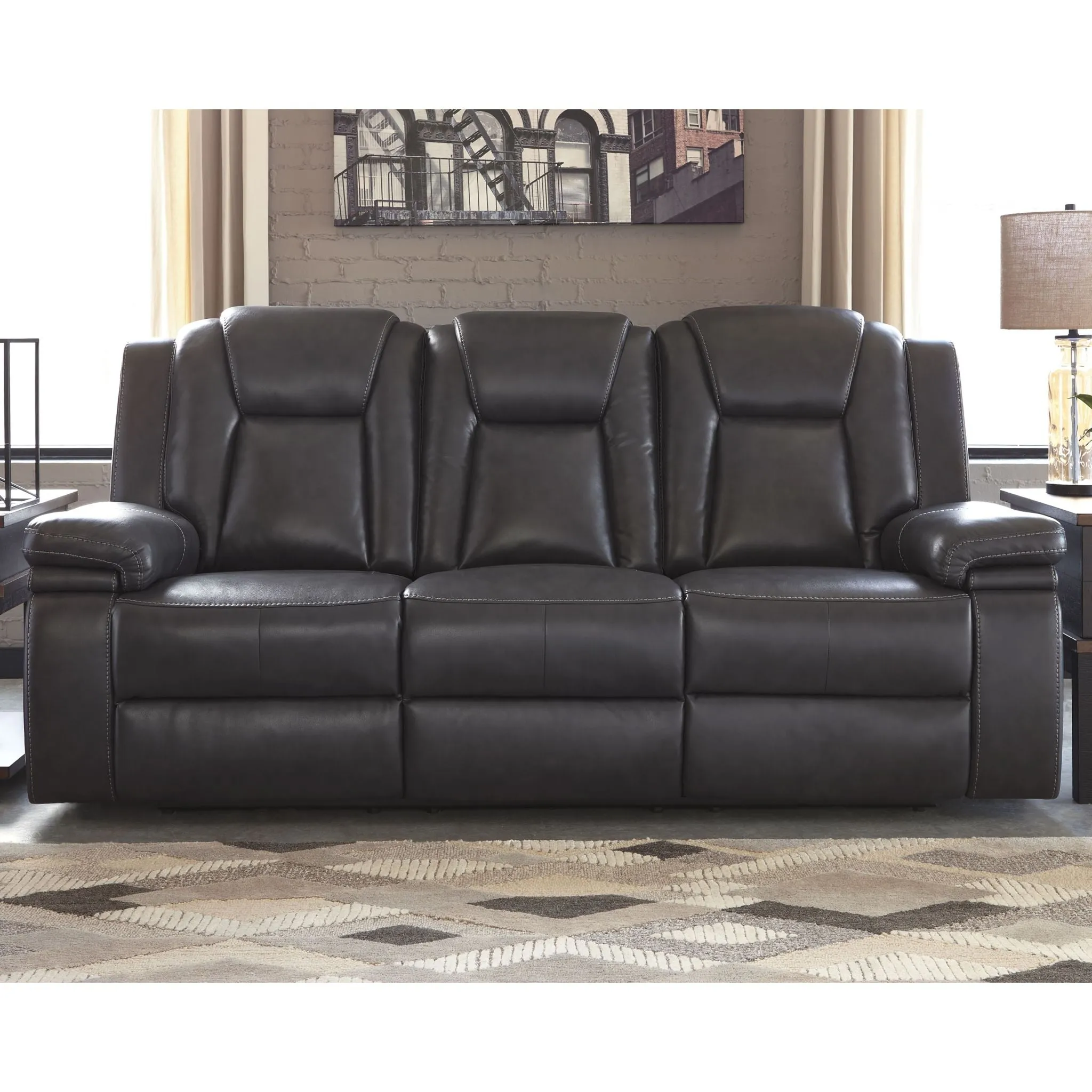 Garristown- EXCLUSIVE Power Reclining Sofa with Adjustable Headrest