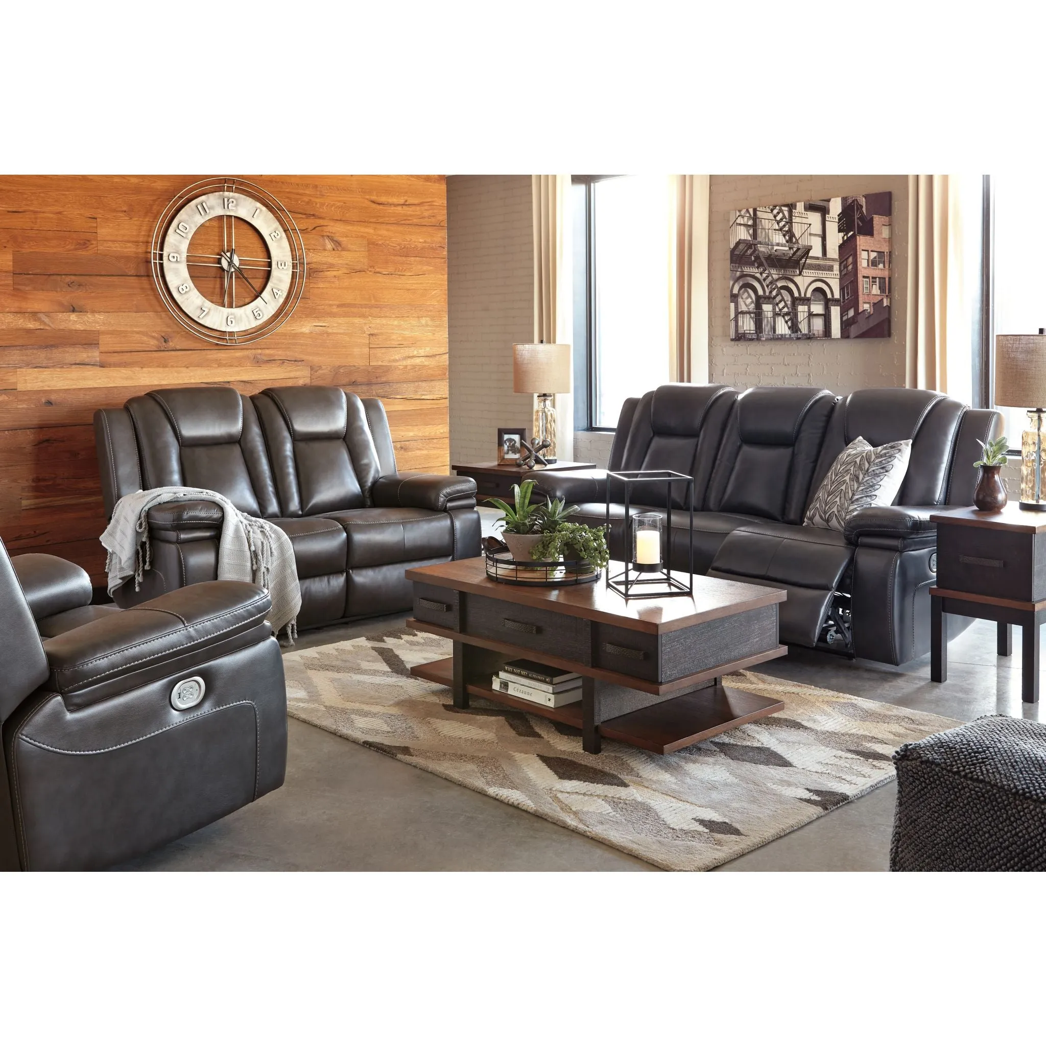 Garristown- EXCLUSIVE Power Reclining Sofa with Adjustable Headrest