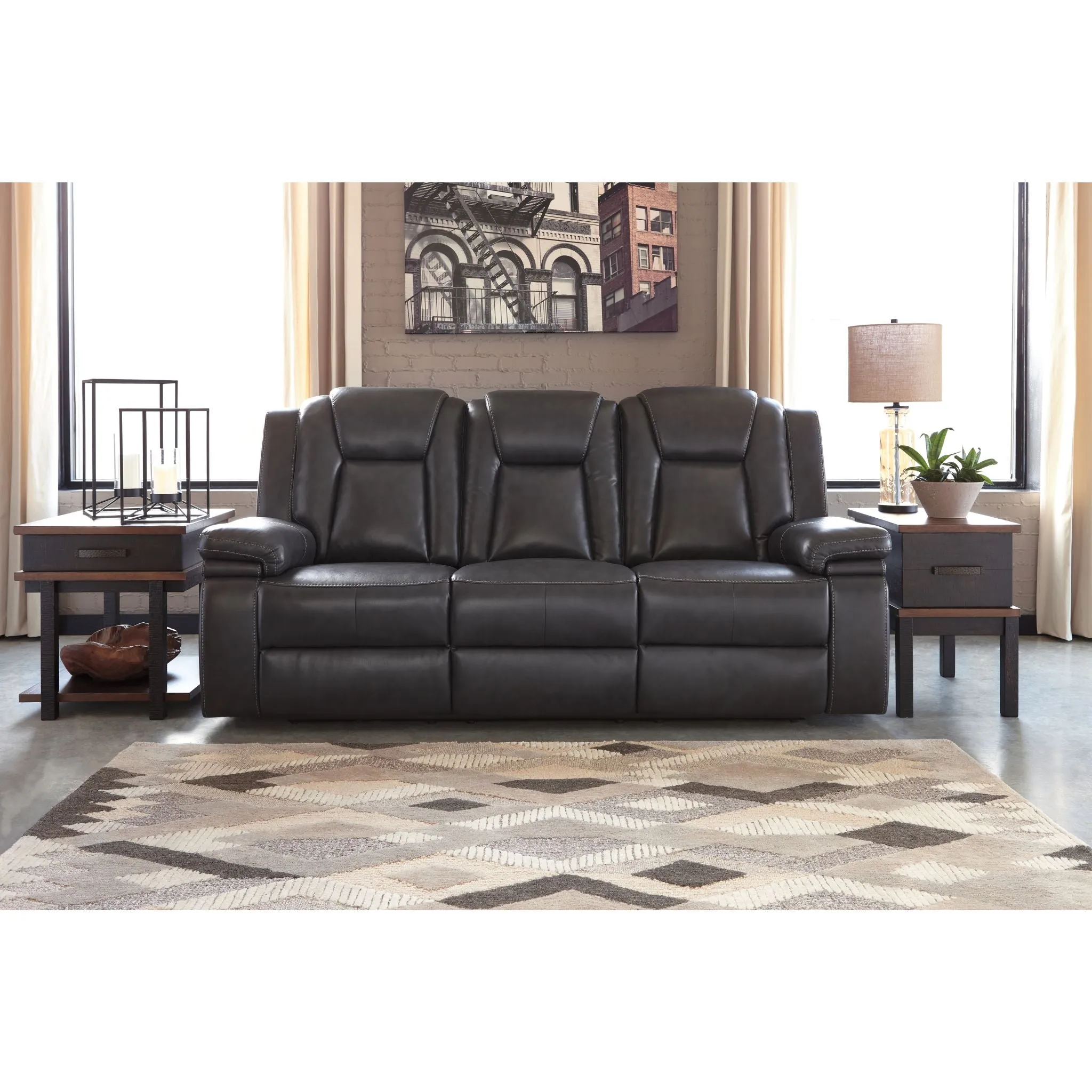 Garristown- EXCLUSIVE Power Reclining Sofa with Adjustable Headrest