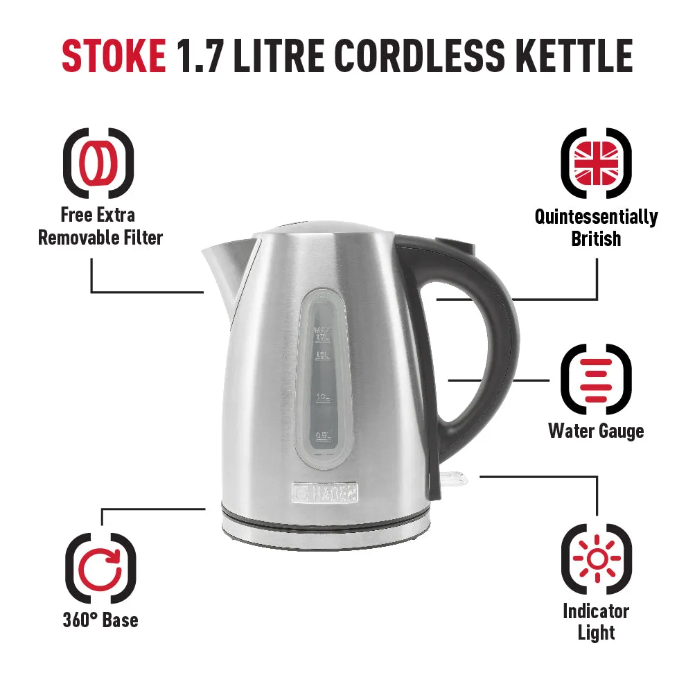 Haden Stoke Brushed Steel Kettle