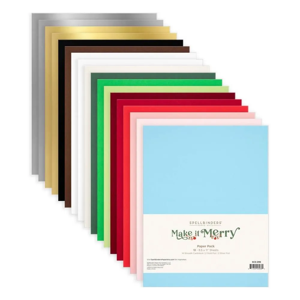 Holiday and Winter Cardstock Pack 8.5"x11" 18/Pkg by Spellbinders