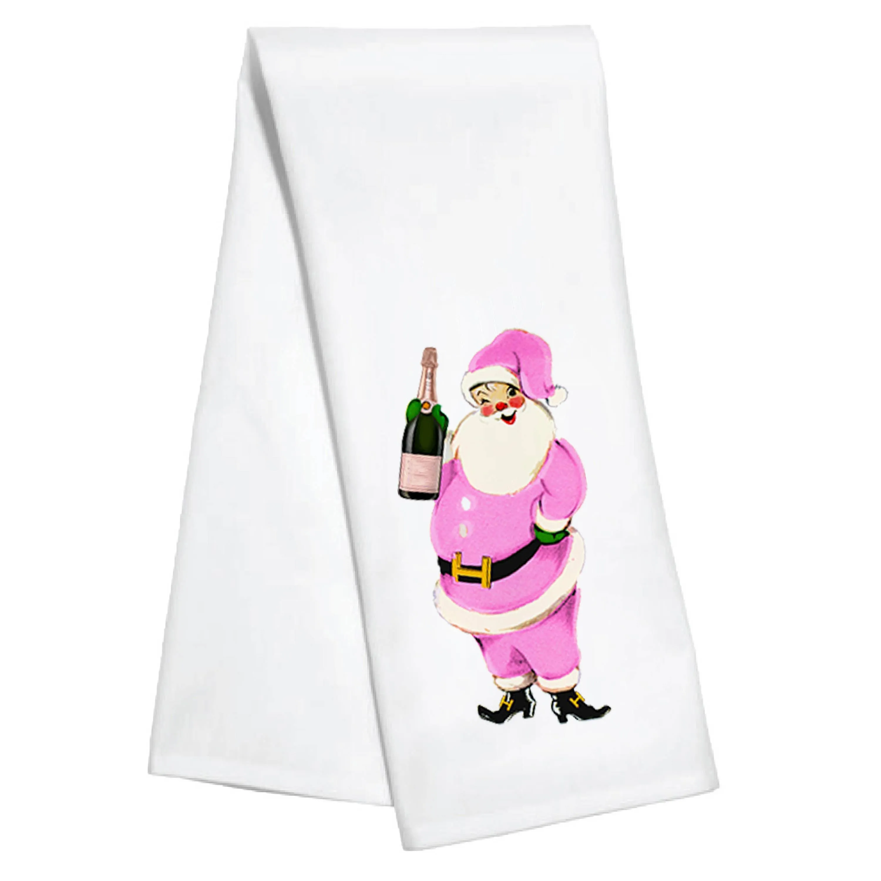 Kitchen Towel- Santa Champagne