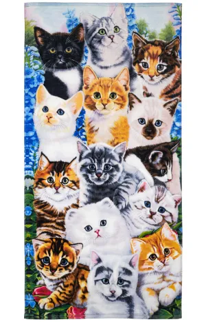 Kitten Collage Super Soft Plush Cotton Beach Bath Pool Towel by Jenny