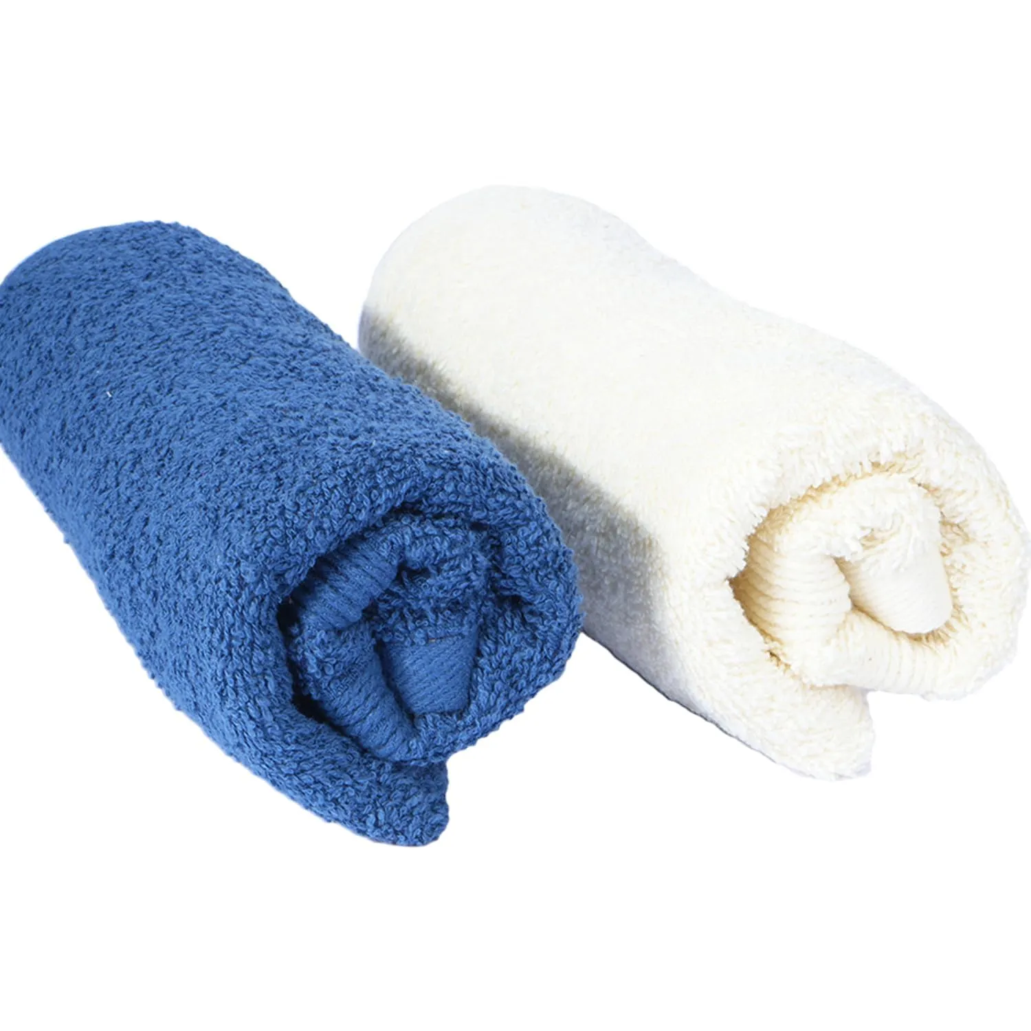 Kuber Industries 525 GSM Cotton Hand Towels |Super Soft, Quick Absorbent & Anti-Bacterial|Gym & Workout Towels|Pack of 4 (Blue & Ivory)