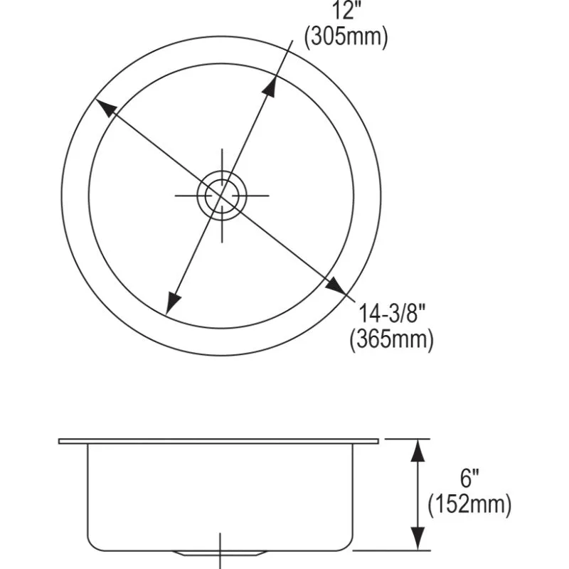 Lustertone Classic 14.38" x 14.38" x 6" Stainless Steel Single-Basin Undermount Kitchen Sink