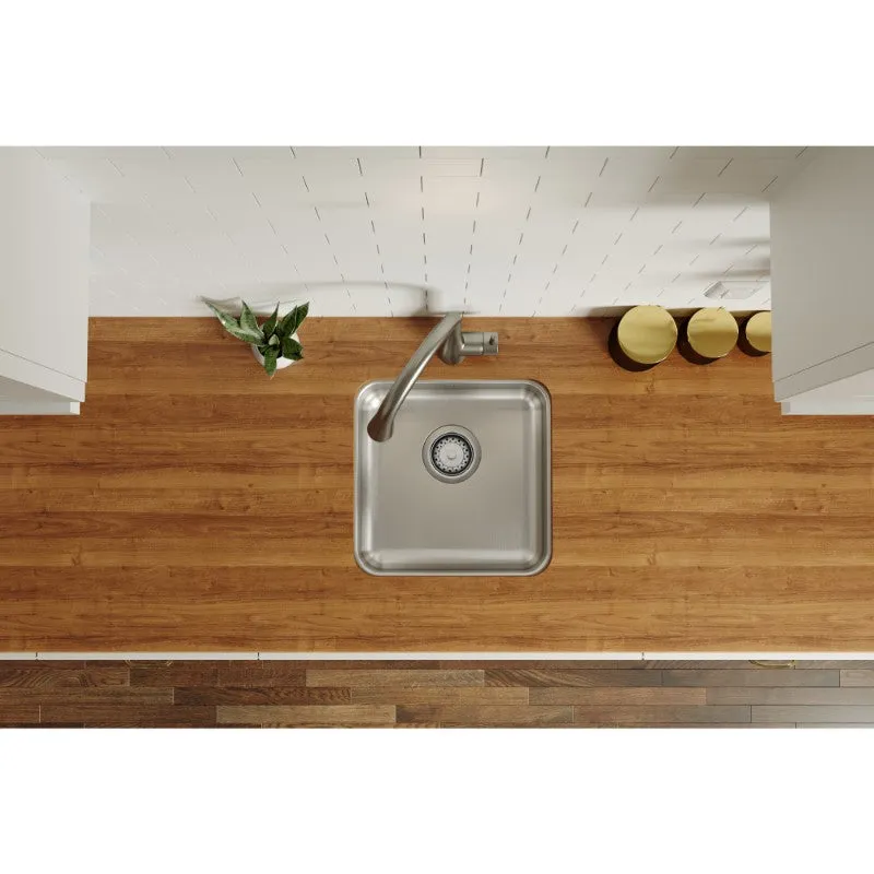 Lustertone Classic 16.5" x 16.5" x 5.38" Stainless Steel Single-Basin Undermount Kitchen Sink