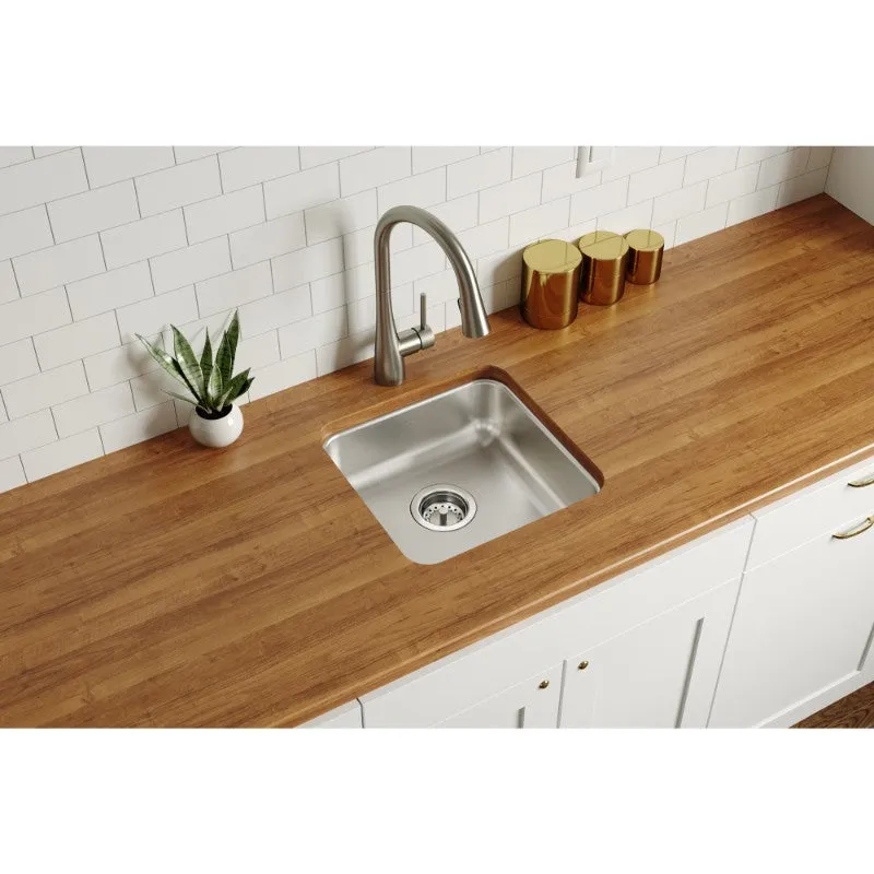 Lustertone Classic 16.5" x 16.5" x 5.38" Stainless Steel Single-Basin Undermount Kitchen Sink