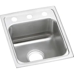 Lustertone Classic 17.5" x 15" x 6.5" Stainless Steel Single-Basin Drop-In Kitchen Sink