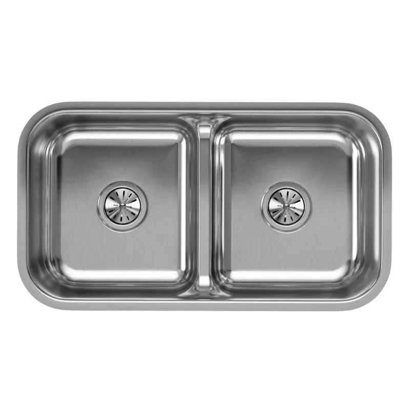 Lustertone Classic 18.13" x 32.5" x 8" Stainless Steel Double-Basin Undermount Kitchen Sink