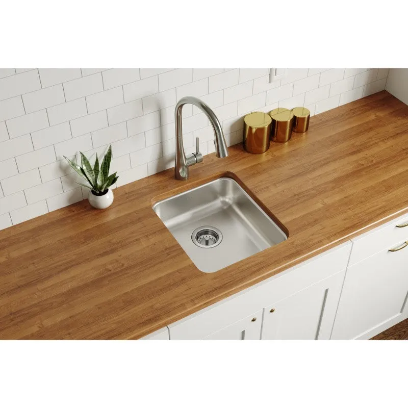 Lustertone Classic 18.5" x 16" x 5.38" Stainless Steel Single-Basin Undermount Kitchen Sink