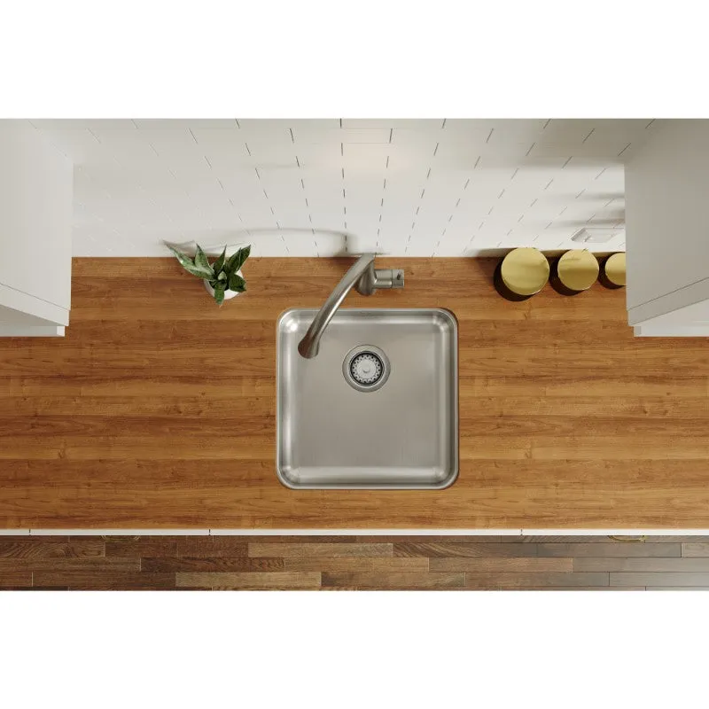 Lustertone Classic 18.5" x 18.5" x 5.38" Stainless Steel Single-Basin Undermount Kitchen Sink