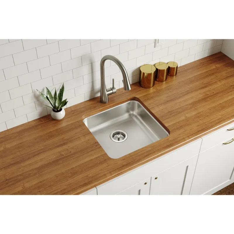 Lustertone Classic 18.5" x 18.5" x 5.38" Stainless Steel Single-Basin Undermount Kitchen Sink