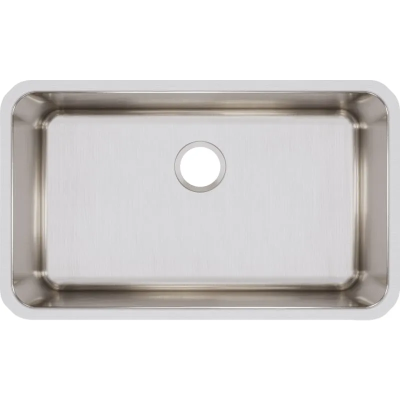 Lustertone Classic 18.5" x 30.5" x 11.5" Stainless Steel Single-Basin Undermount Kitchen Sink