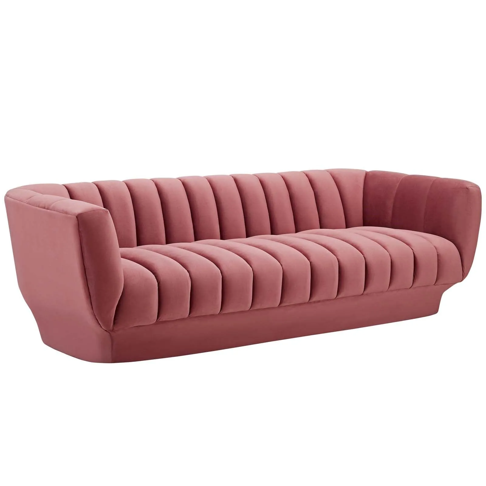 Lyla Tufted Velvet Sofa in Dusty Rose