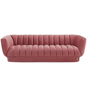 Lyla Tufted Velvet Sofa in Dusty Rose