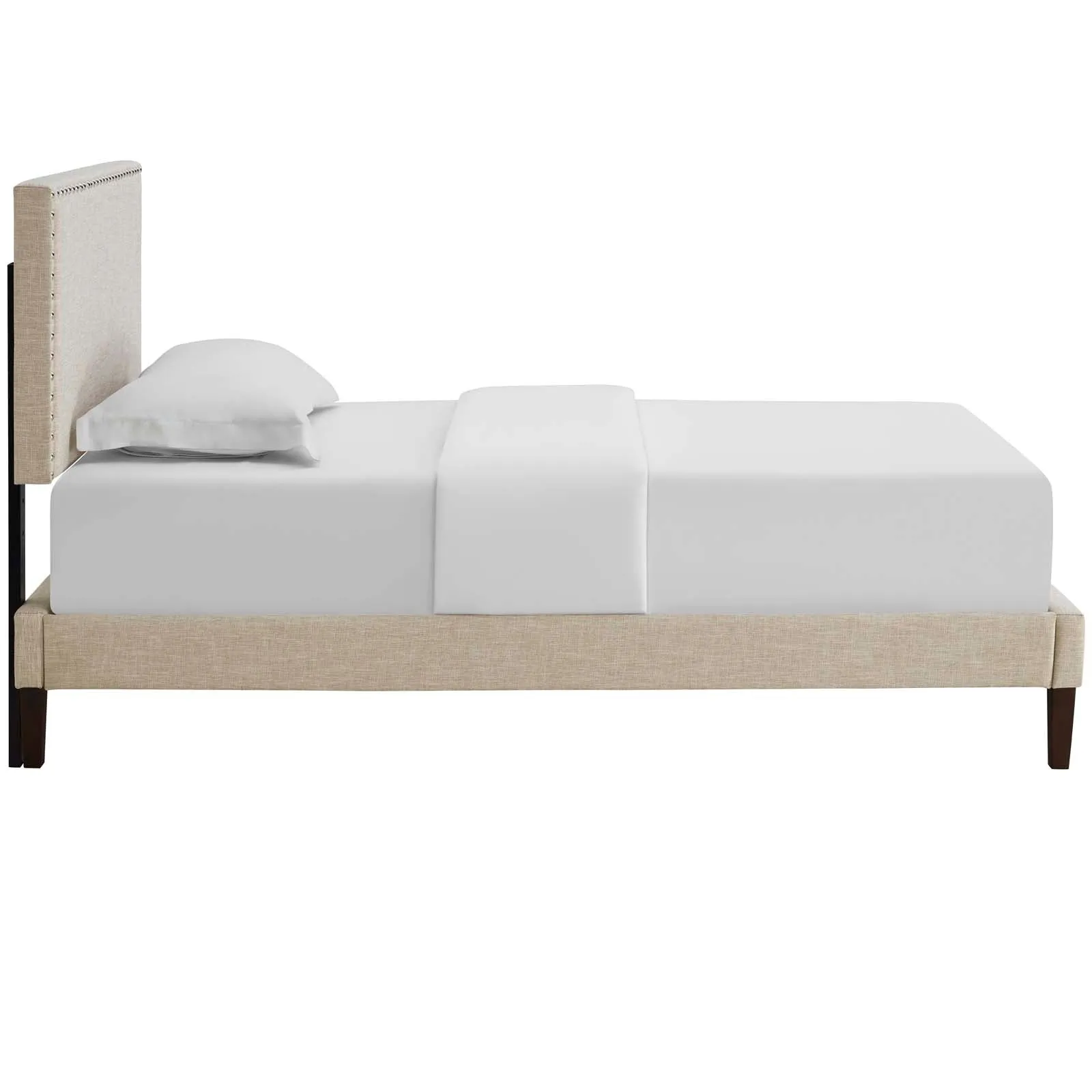 Macie Fabric Platform Bed with Squared Tapered Legs