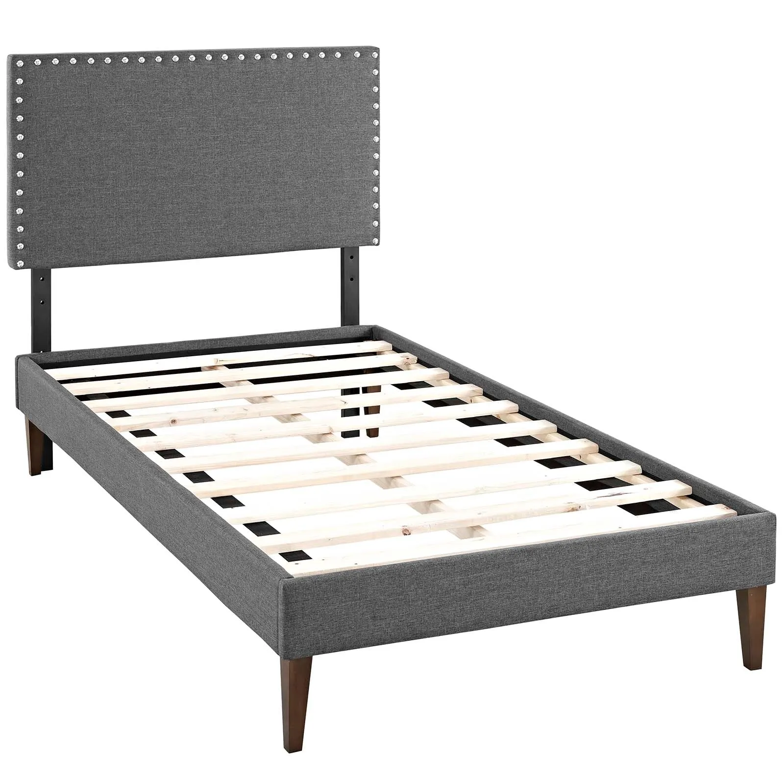 Macie Fabric Platform Bed with Squared Tapered Legs