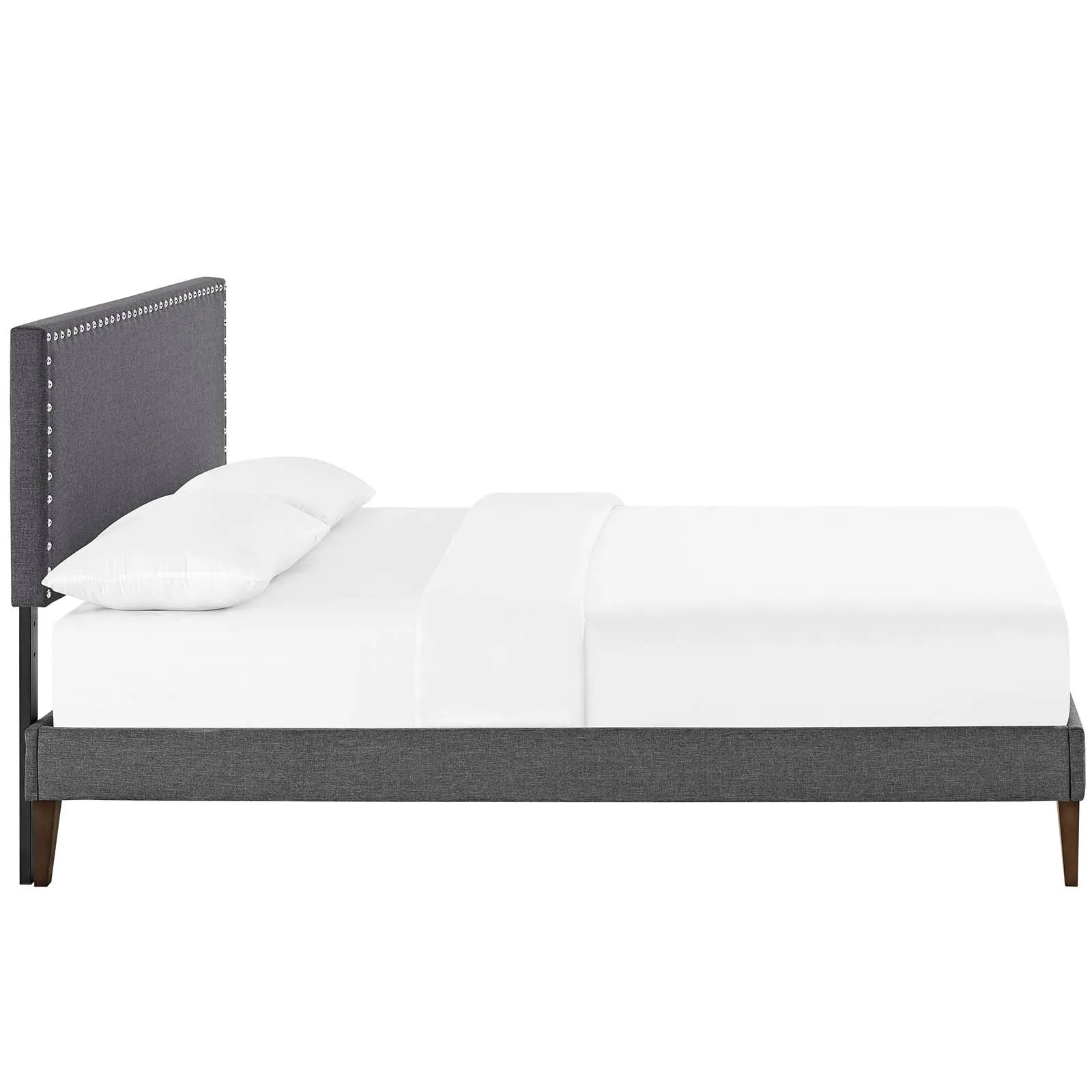 Macie Fabric Platform Bed with Squared Tapered Legs