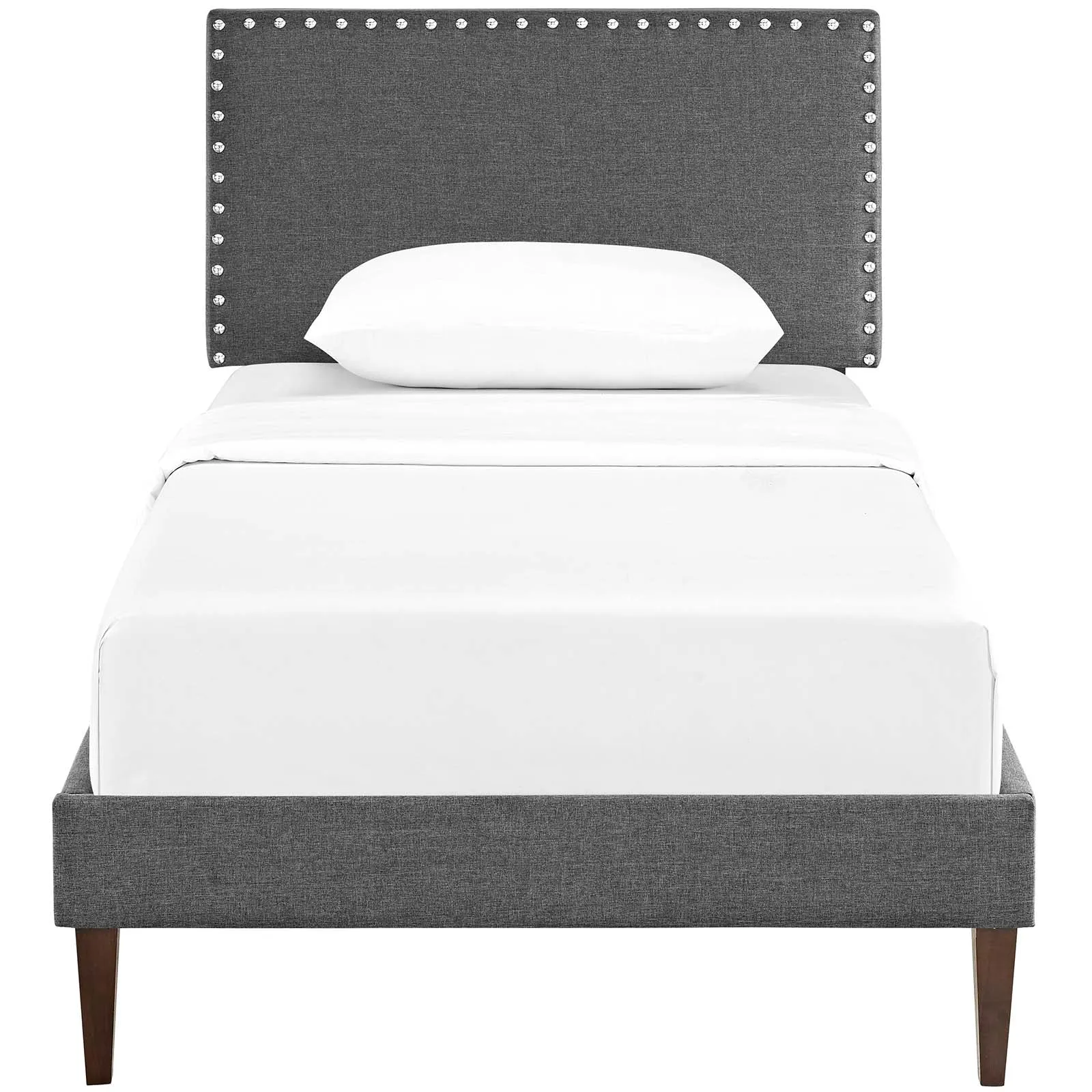 Macie Fabric Platform Bed with Squared Tapered Legs