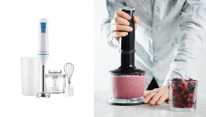 Mellerware Stick Blender With Attachments Stainless Steel White Single Speed 500 W Robot 500 Inox