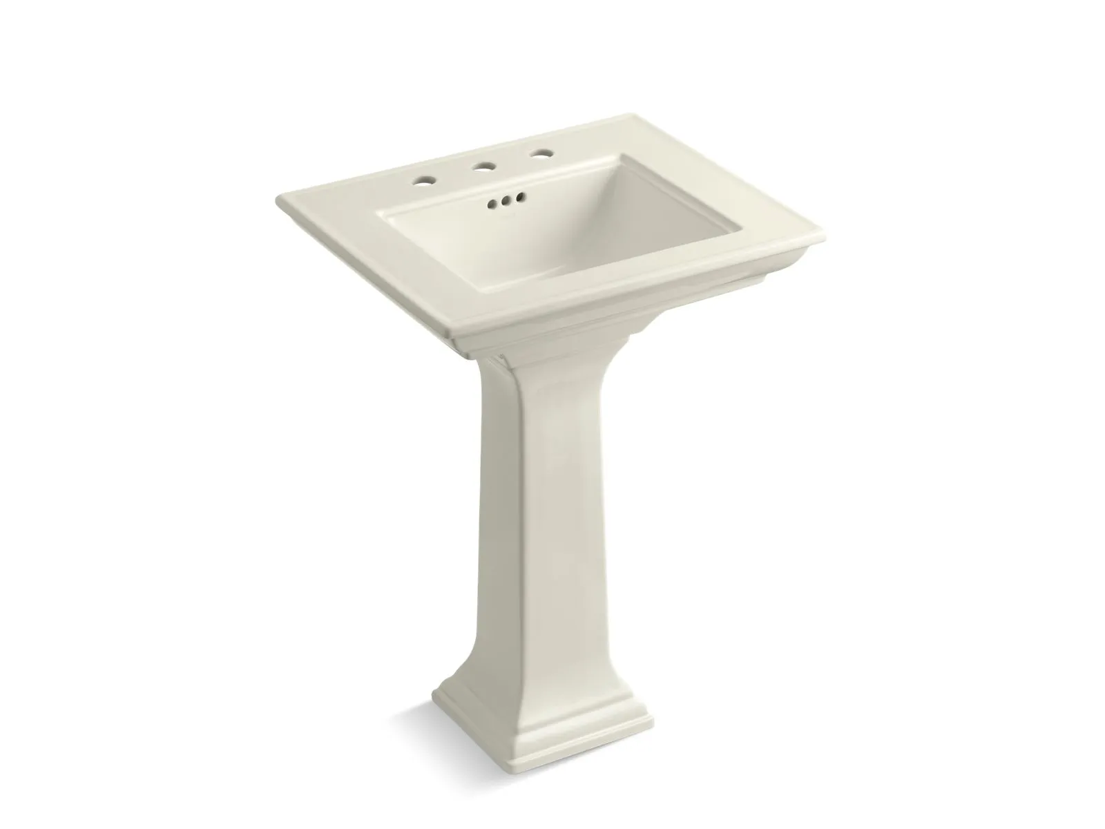 Memoirs Stately 24.5" x 20.5" x 34.75" Fireclay Pedestal Bathroom Sink in Biscuit