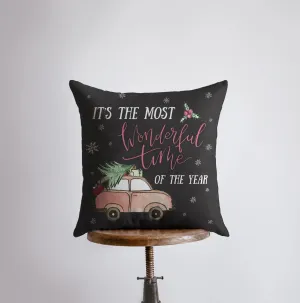 Most Wonderful Time of the Year | Pillow Cover | Christmas Pillowcases | Christmas Decor | Throw Pillow | Home Decor | Rustic Christmas