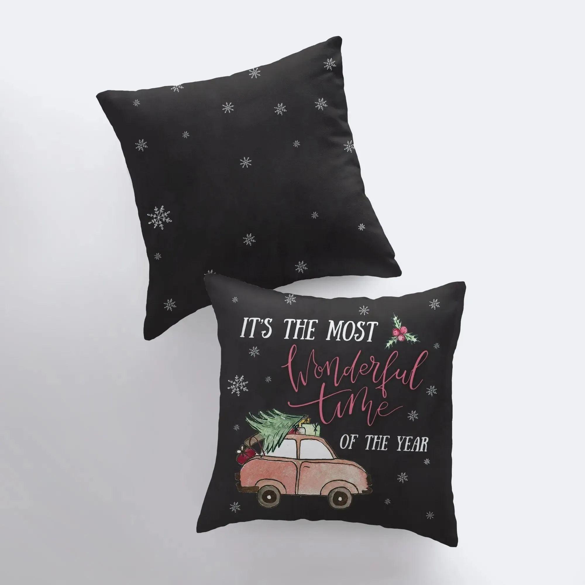 Most Wonderful Time of the Year | Pillow Cover | Christmas Pillowcases | Christmas Decor | Throw Pillow | Home Decor | Rustic Christmas