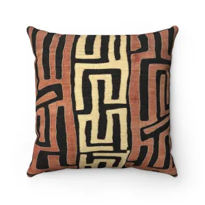 Mudcloth, Kuba Cloth African Tribal Pillow | Vintage Ethnic Afrocentric | Abstract Mali Throw Pillow