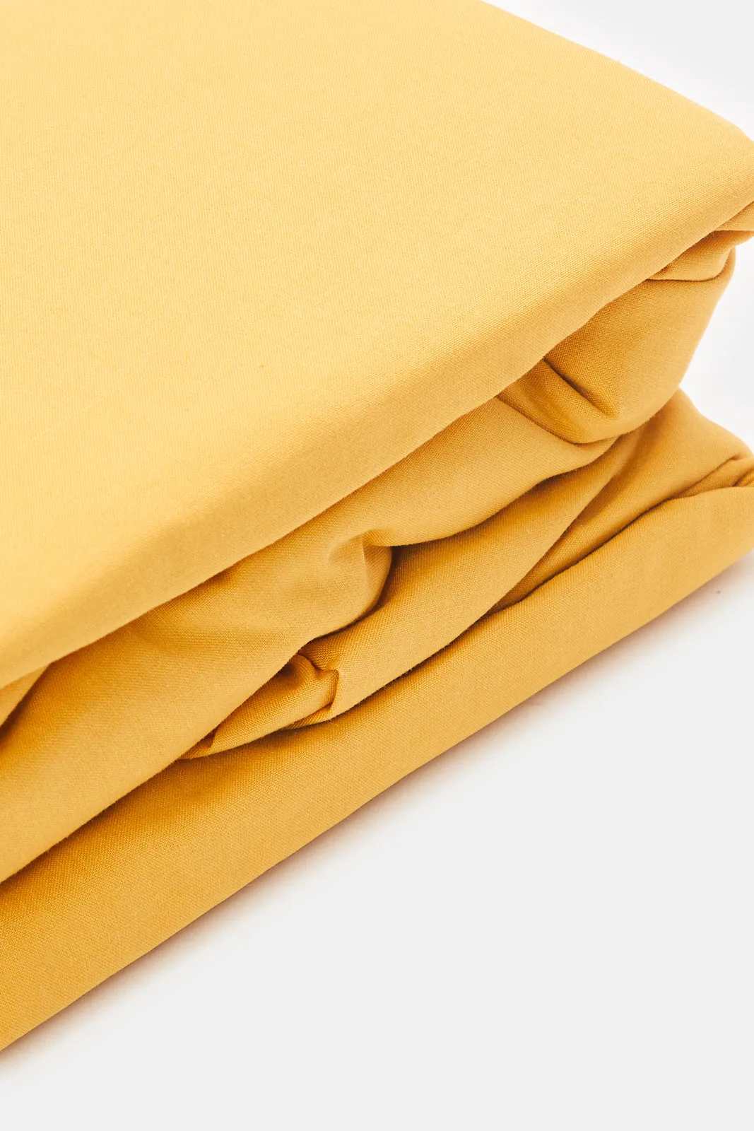 Mustard Solid Fitted Sheet (Super King Size)