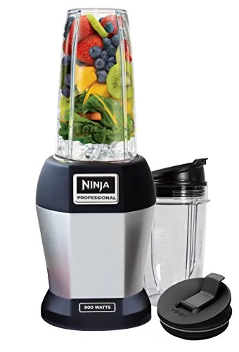 Ninja BL450C, Nutri Pro Personal Blender For Juices, Shakes & Smoothies, 18 and 24 Oz cups, Black/Silver, 900W (Canadian Version)