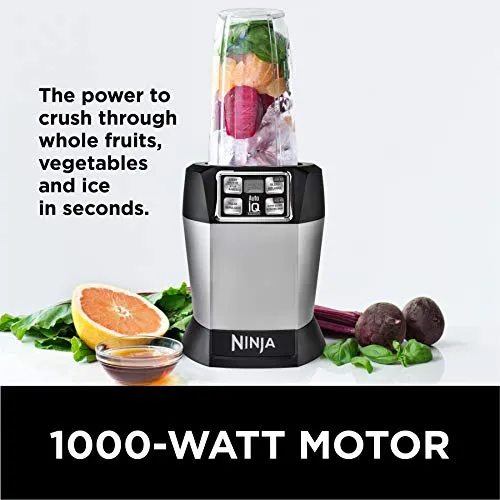 Ninja BL450C, Nutri Pro Personal Blender For Juices, Shakes & Smoothies, 18 and 24 Oz cups, Black/Silver, 900W (Canadian Version)