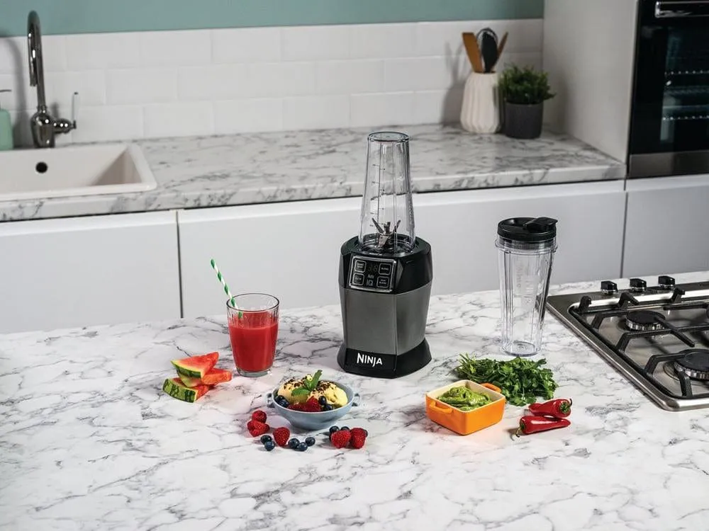 Ninja BN495UK Blender with Auto-iQ - Black-Sliver