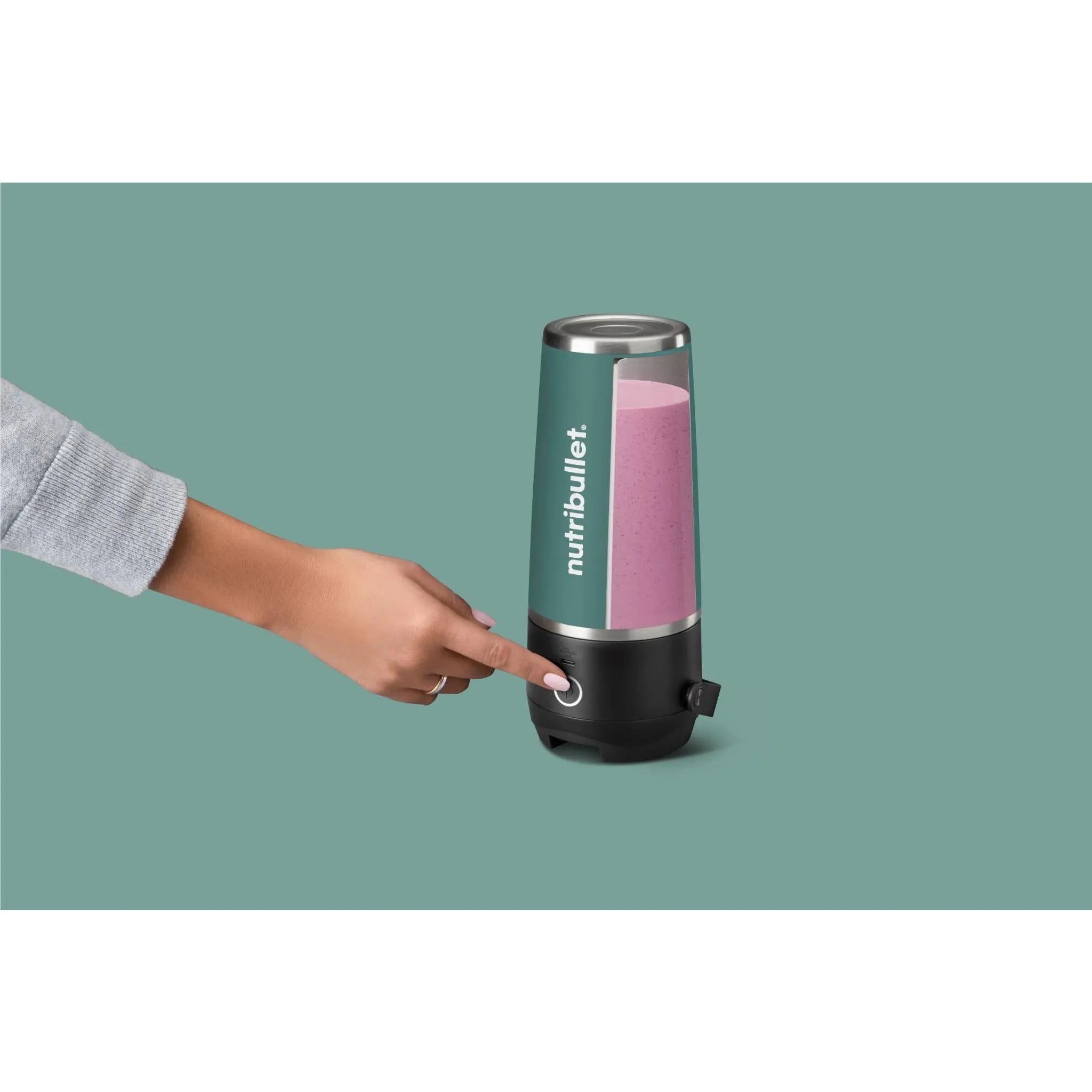 NutriBullet Flip Stainless Steel Portable Blender (Eucalyptus)