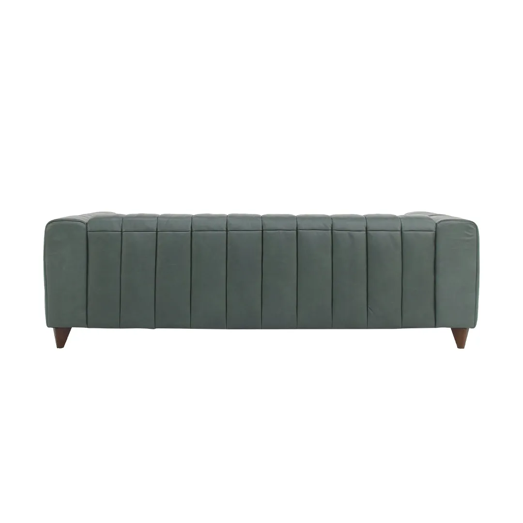 Octavia Top Grain Leather Sofa Green