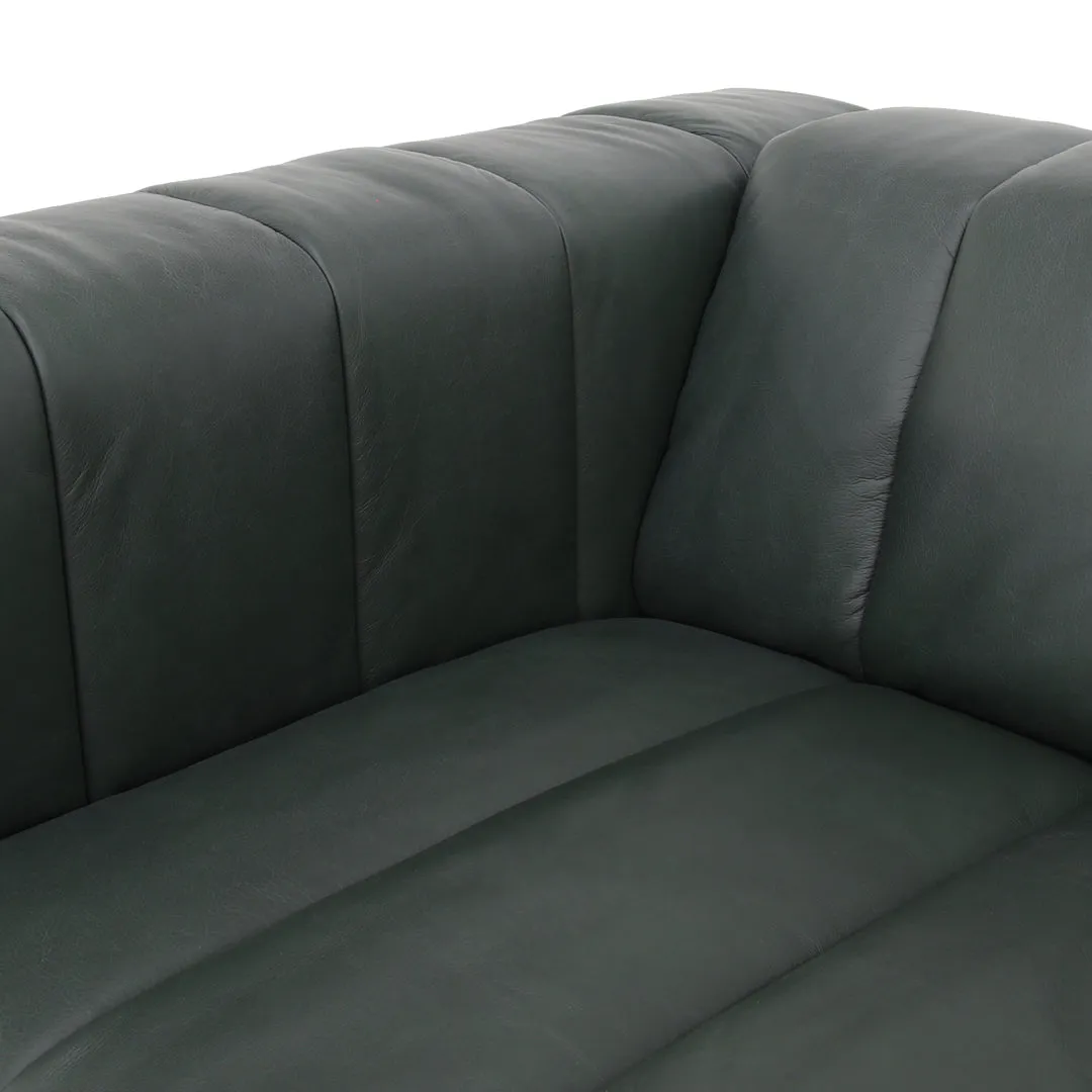 Octavia Top Grain Leather Sofa Green