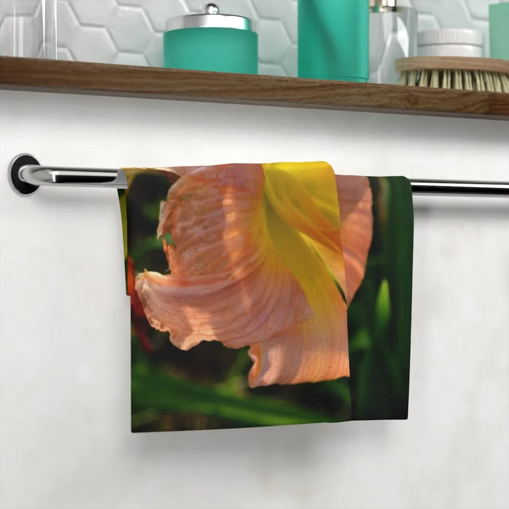 Peach and Yellow Flower Face Towel