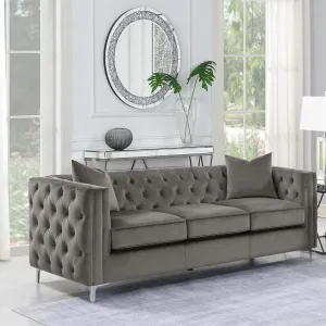 Phoebe Tufted Tuxedo Arms Sofa Urban Bronze