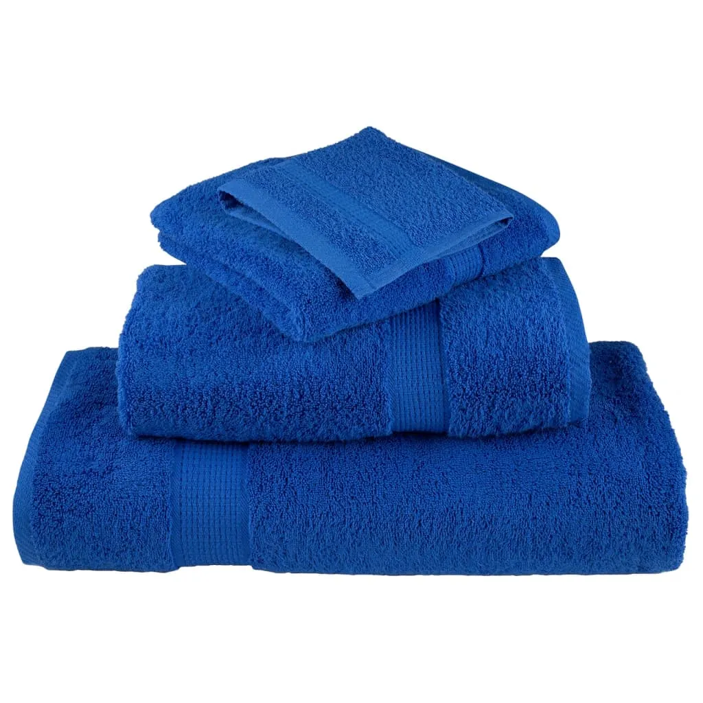 Premium Guest Towels 4pcs Blue 30x50cm 600gsm 100% Cotton