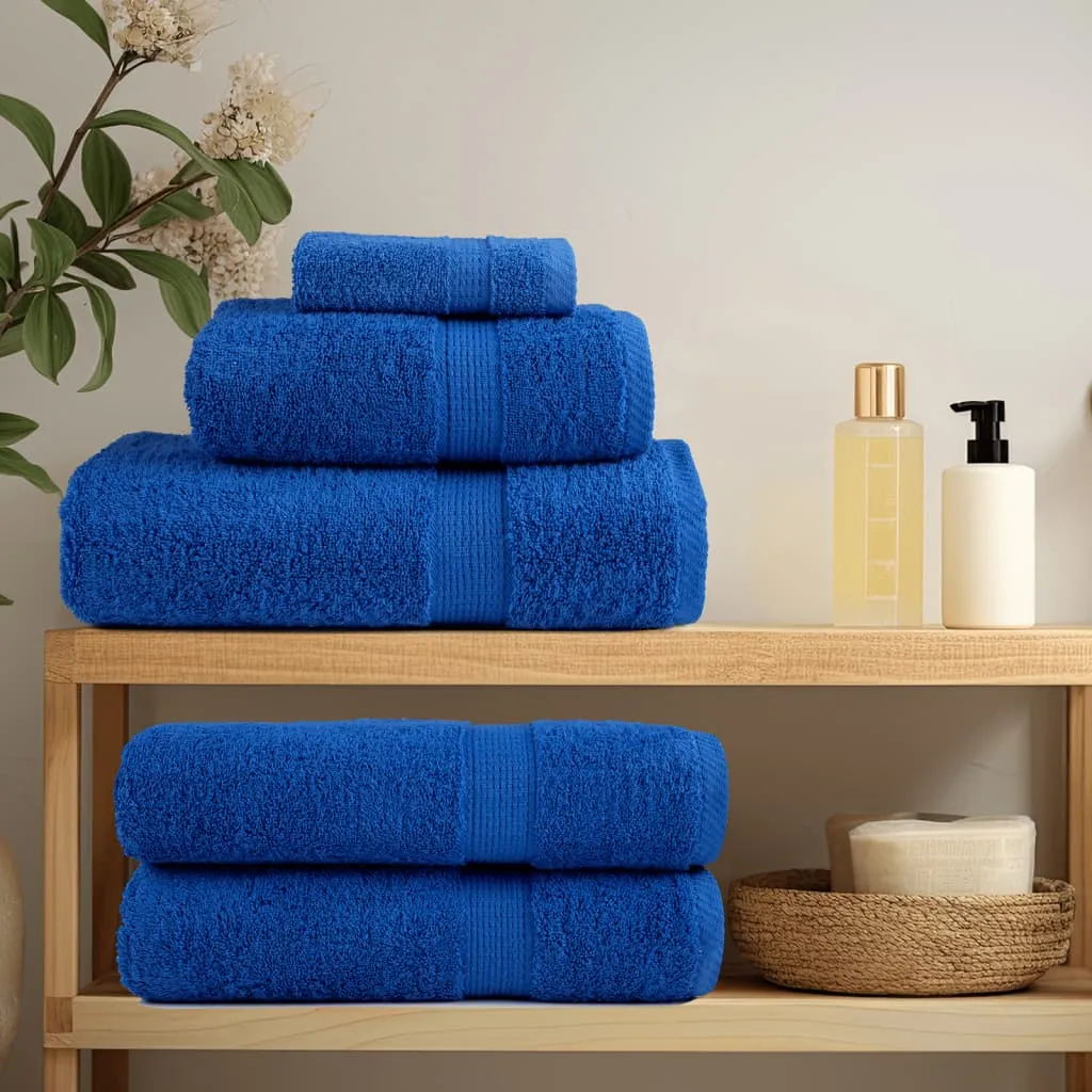 Premium Guest Towels 4pcs Blue 30x50cm 600gsm 100% Cotton