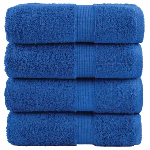 Premium Guest Towels 4pcs Blue 30x50cm 600gsm 100% Cotton