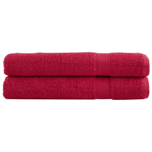 Premium Sauna Towels 2 pcs Red 80x200 cm 600 gsm 100% Cotton