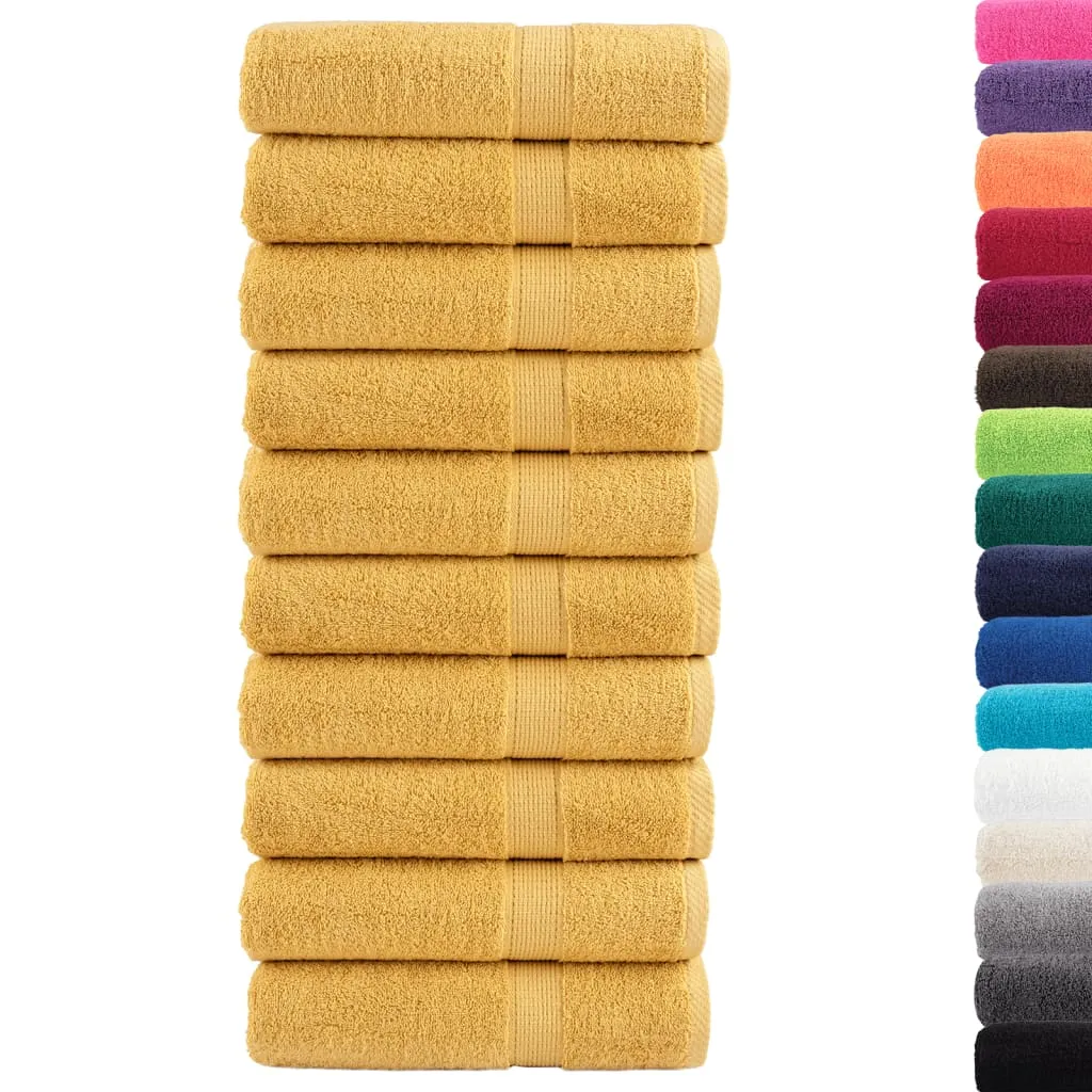 Premium Shower Towels 10pcs Gold 70x140cm 600gsm 100% Cotton