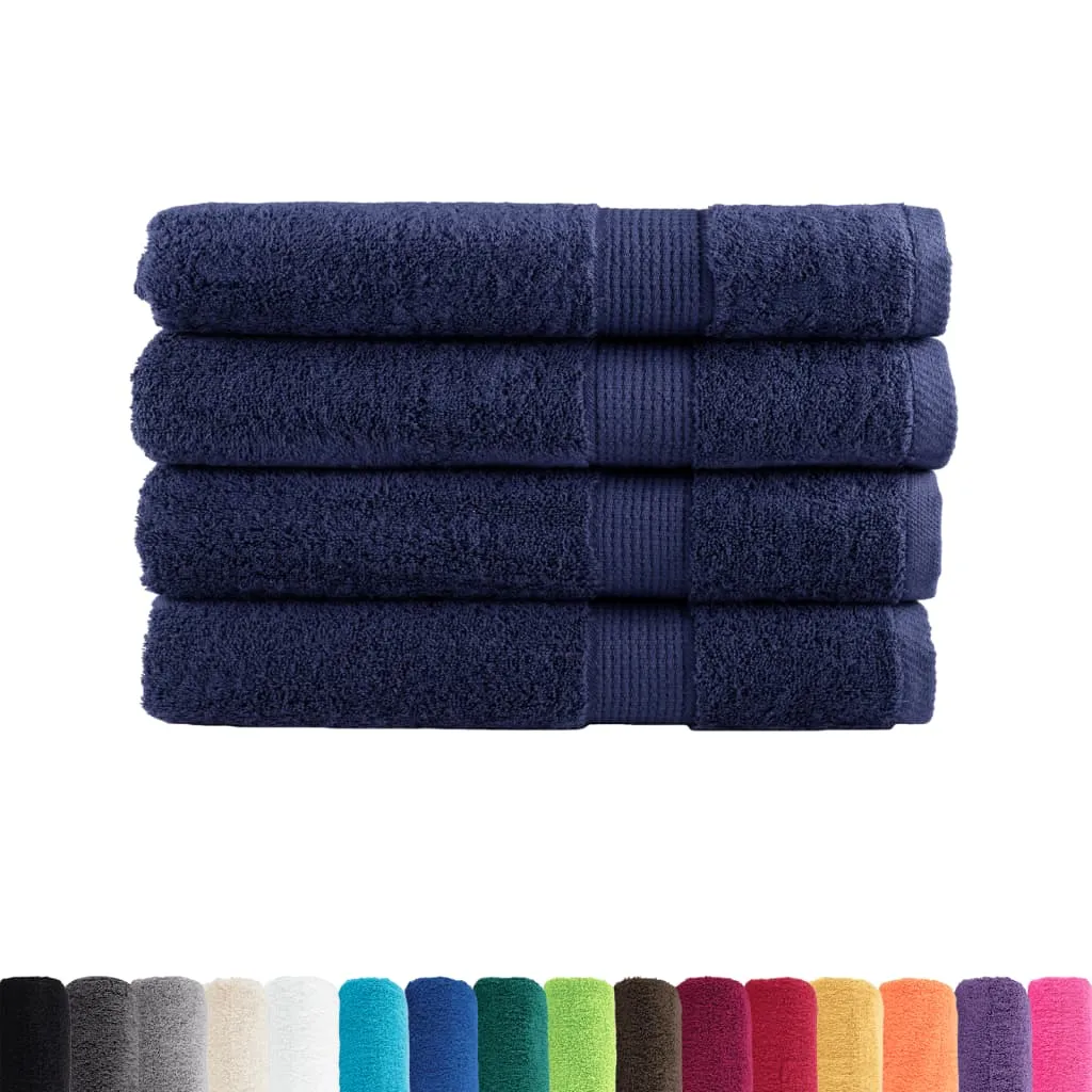 Premium Towels 4pcs Navy Blue 100x200cm 600gsm 100% Cotton