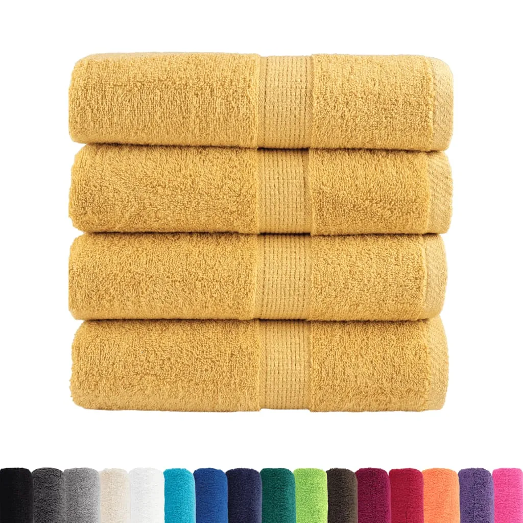 Premium Washcloths 4pcs Gold 30x30cm 600gsm 100% Cotton